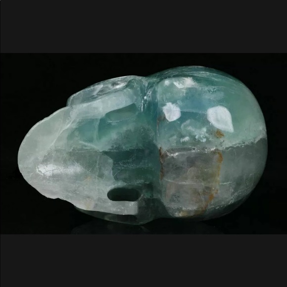 4.0" Fluorite Carved Crystal Skull, Realistic - Picture 6 of 6